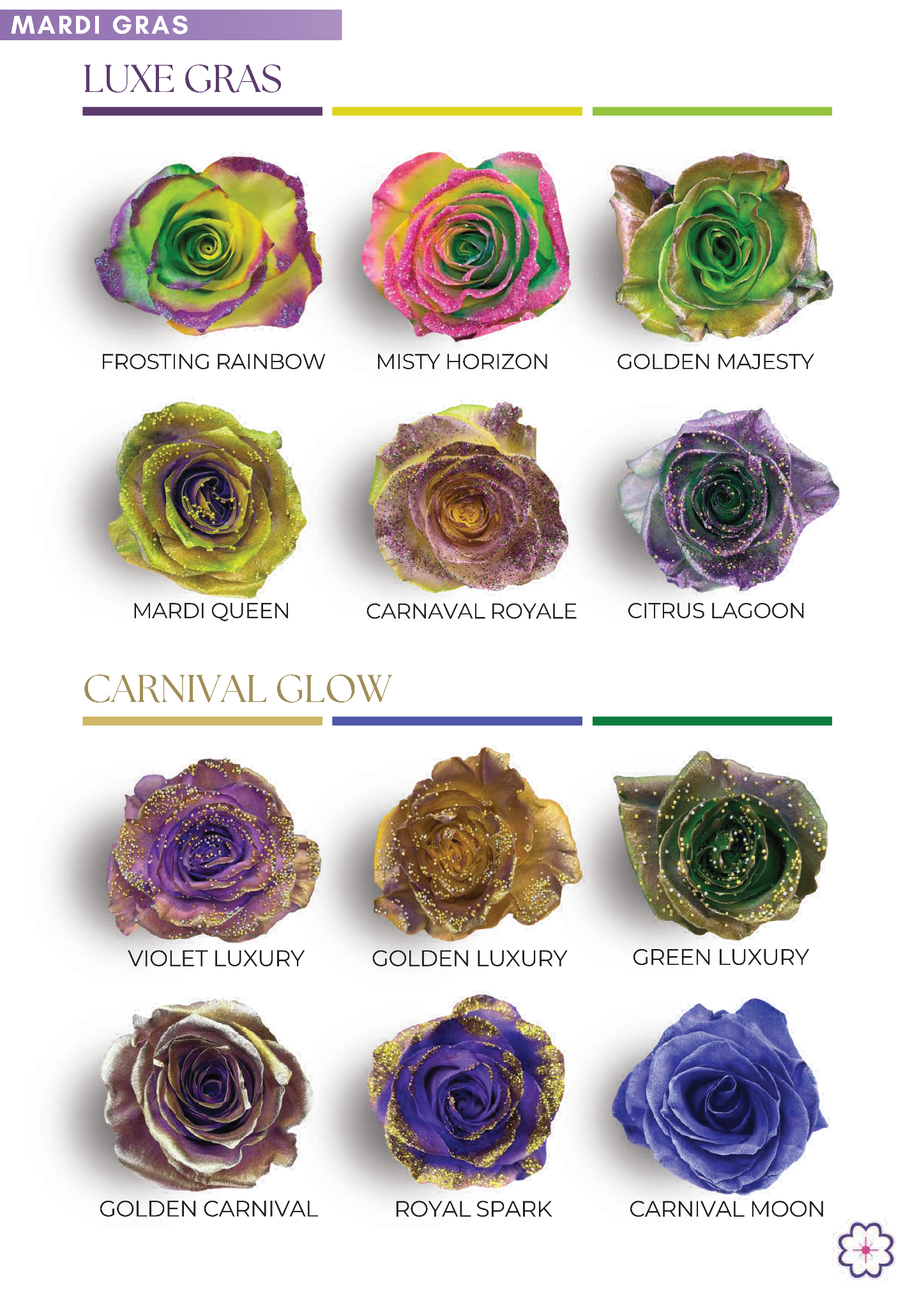 Mardi Gras tinted roses page 2